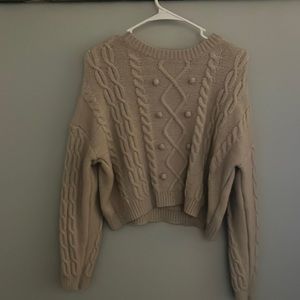Tan cropped sweater, size L